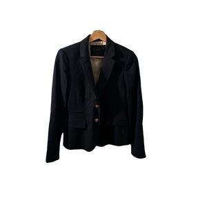 J. Crew Women's Size 2 Classic navy Schoolboy Blazer Two Button Wool Blend